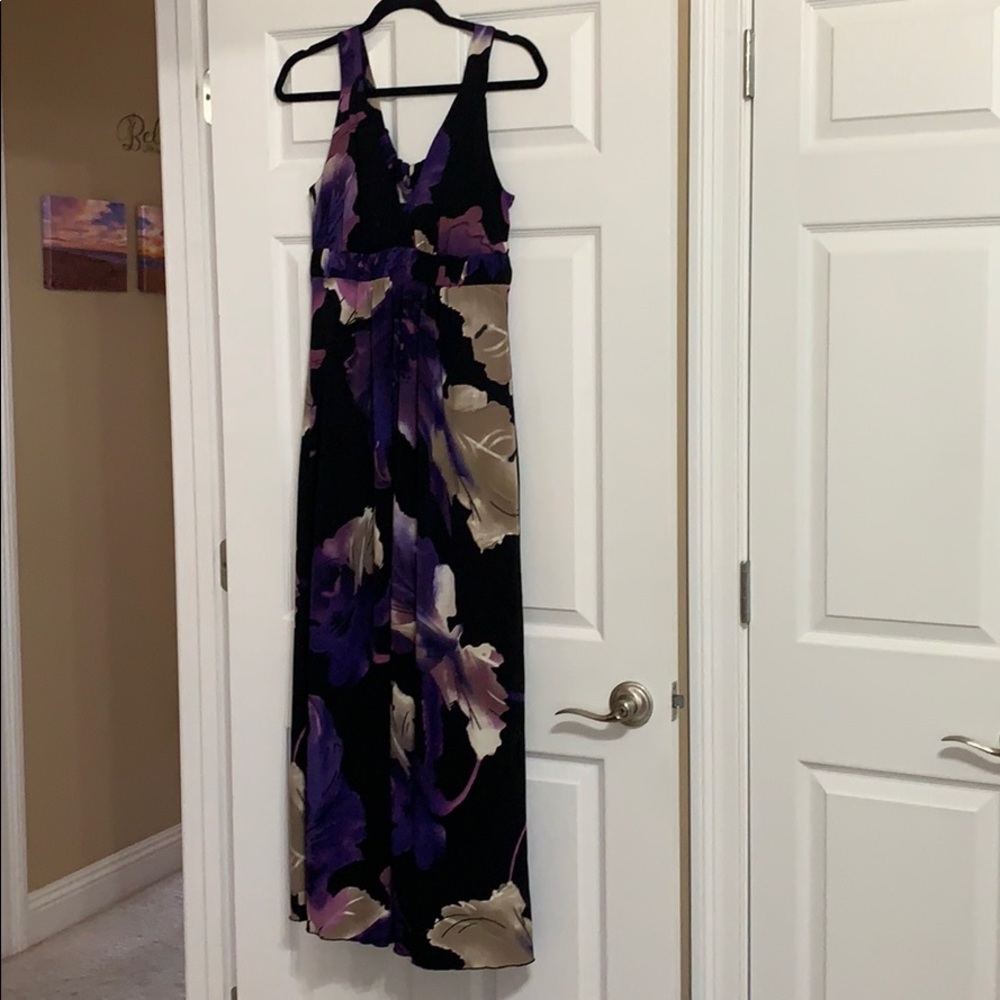 Purple and Black Floral Dress